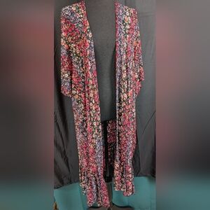 American Eagle Outfitters Pink and Orange Kimono Cardigan